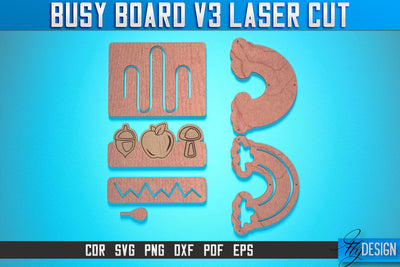 Busy Board Laser Cut SVG | Baby Game Laser Cut SVG Design | CNC Files SVG Fly Design 