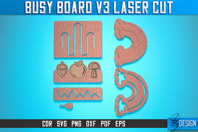 Busy Board Laser Cut SVG | Baby Game Laser Cut SVG Design | CNC Files SVG Fly Design 