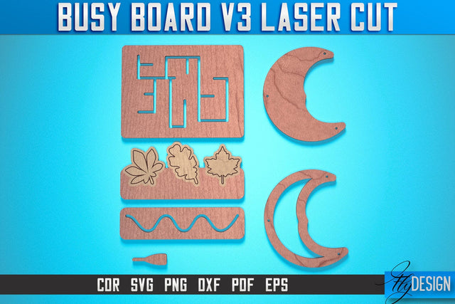 Busy Board Laser Cut SVG | Baby Game Laser Cut SVG Design | CNC Files SVG Fly Design 