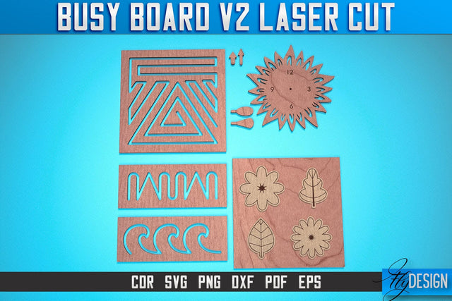 Busy Board Laser Cut SVG | Baby Game Laser Cut SVG Design | CNC Files SVG Fly Design 