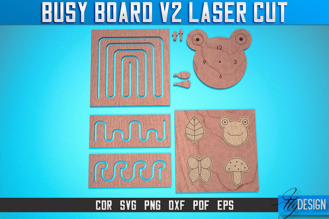 Busy Board Laser Cut SVG | Baby Game Laser Cut SVG Design | CNC Files SVG Fly Design 