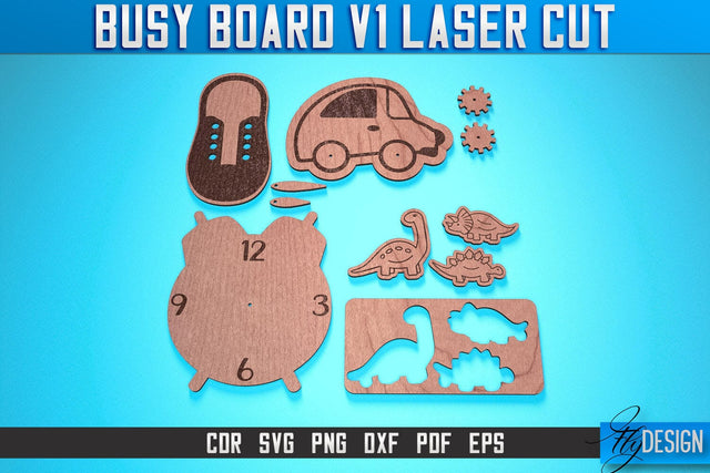 Busy Board Laser Cut SVG | Baby Game Laser Cut SVG Design | CNC Files SVG Fly Design 