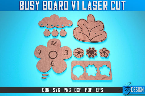 Busy Board Laser Cut SVG | Baby Game Laser Cut SVG Design | CNC Files v.1 SVG Fly Design 