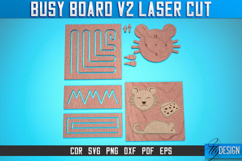 Busy Board Laser Cut SVG | Baby Game Laser Cut SVG Design | CNC Files v.2 SVG Fly Design 