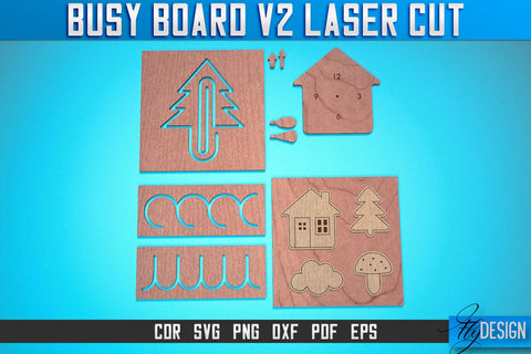 Busy Board Laser Cut SVG | Baby Game Laser Cut SVG Design | CNC Files v.2 SVG Fly Design 