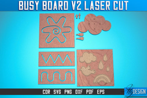 Busy Board Laser Cut SVG | Baby Game Laser Cut SVG Design | CNC Files v.2 SVG Fly Design 