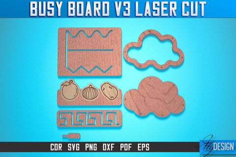 Busy Board Laser Cut SVG | Baby Game Laser Cut SVG Design | CNC Files v.3 SVG Fly Design 
