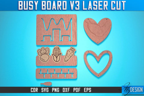 Busy Board Laser Cut SVG | Baby Game Laser Cut SVG Design | CNC Files v.3 SVG Fly Design 