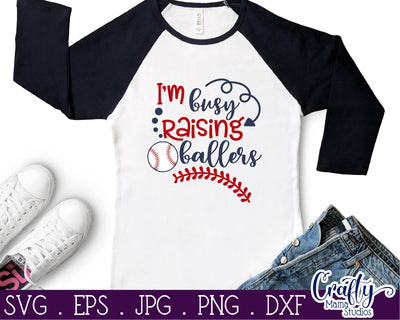 Busy Raising Ballers Svg - Baseball Mom svg SVG Crafty Mama Studios 
