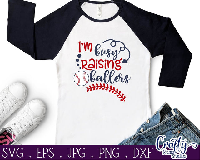 Busy Raising Ballers Svg - Baseball Mom svg SVG Crafty Mama Studios 
