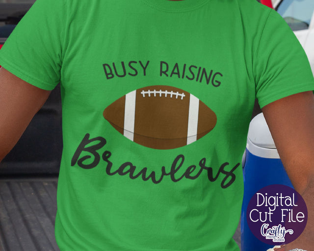Busy Raising Brawlers Svg - Football Mom Svg - Raising Ballers Svg - Football Svg SVG Crafty Mama Studios 