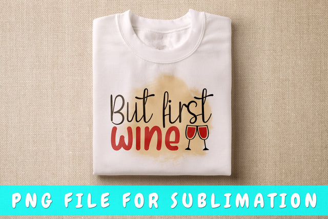But First Wine PNG, Wine Design For Sublimation Sublimation HappyDesignStudio 