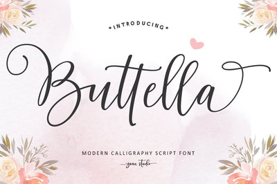 Buttella Script Font Zane Studio55 