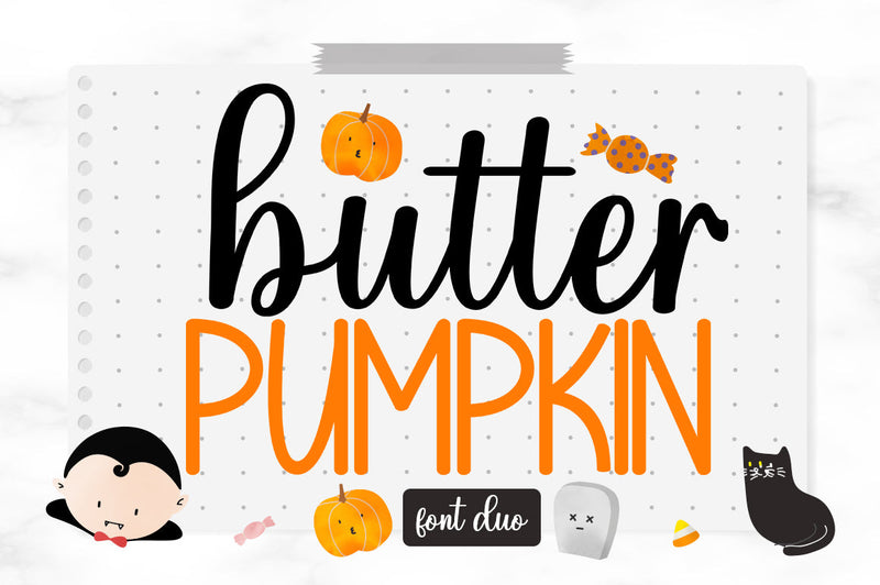 Butter Pumpkin Font Duo Font Rotterlab studio 