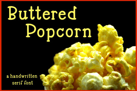 Buttered Popcorn - A handwritten serif font Font Stacy's Digital Designs 