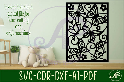 Butterflies A4 wall art sign, SVG file. vector file SVG APInspireddesigns 