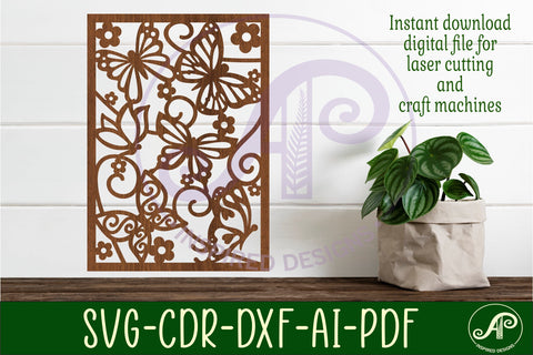 Butterflies A4 wall art sign, SVG file. vector file SVG APInspireddesigns 