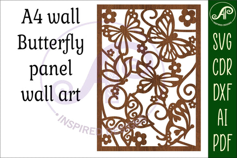 Butterflies A4 wall art sign, SVG file. vector file SVG APInspireddesigns 