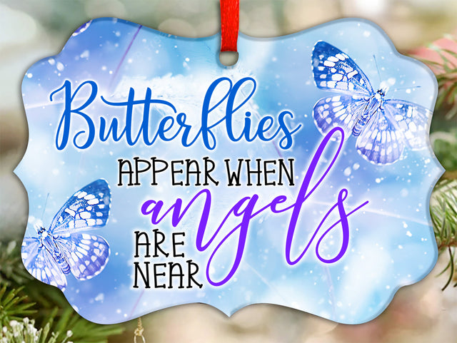 Butterflies Appear When Angels Are Near Ornament PNG, Benelux Christmas Ornament, PNG Instant Download, Xmas Ornament Sublimation Designs Sublimation CaldwellArt 