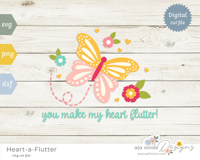 Butterflies & Flowers SVG Aja Nicole Designs 