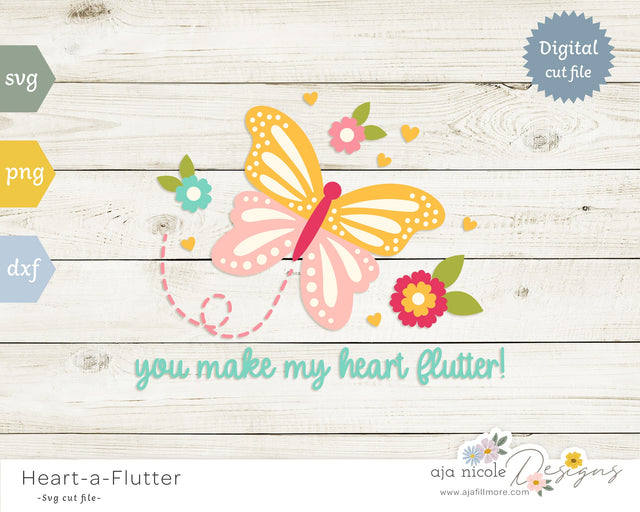Butterflies & Flowers SVG Aja Nicole Designs 