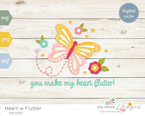 Butterflies & Flowers SVG Aja Nicole Designs 