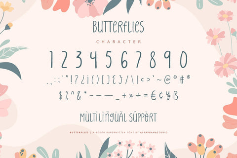 Butterflies - Handwritten Font Font Alpaprana Studio 