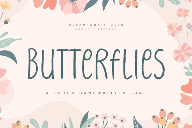 Butterflies - Handwritten Font Font Alpaprana Studio 