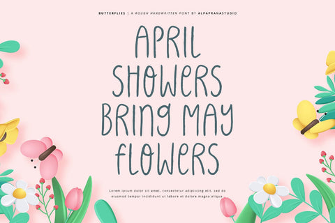 Butterflies - Handwritten Font Font Alpaprana Studio 