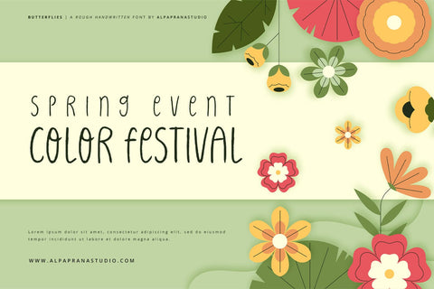 Butterflies - Handwritten Font Font Alpaprana Studio 