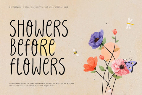 Butterflies - Handwritten Font Font Alpaprana Studio 