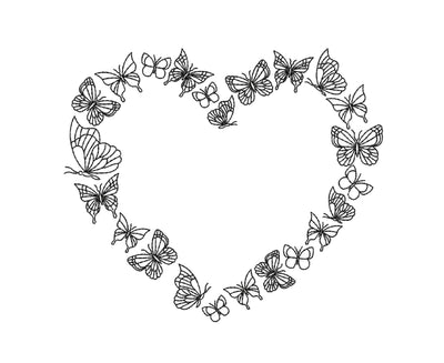 Butterflies Heart Machine Embroidery Design, 4 sizes Embroidery/Applique DESIGNS Nino Nadaraia 