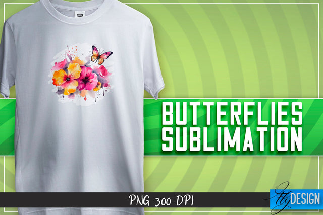 Butterflies Sublimation | Happy Design | T-shirt Design Sublimation Fly Design 
