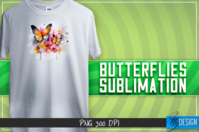 Butterflies Sublimation | Happy Design | T-shirt Design Sublimation Fly Design 