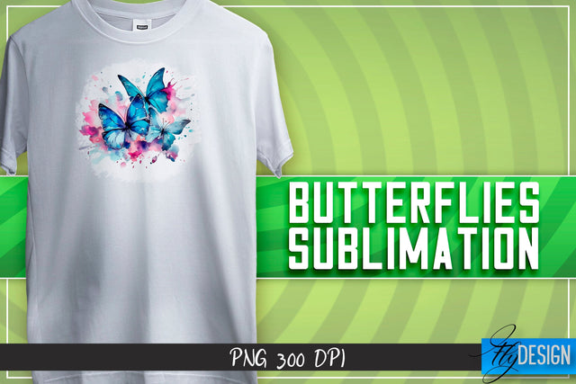 Butterflies Sublimation | Happy Design | T-shirt Design Sublimation Fly Design 