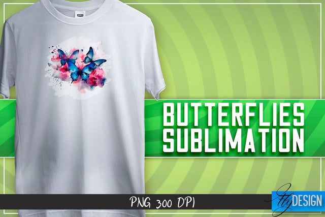 Butterflies Sublimation | Happy Design | T-shirt Design Sublimation Fly Design 