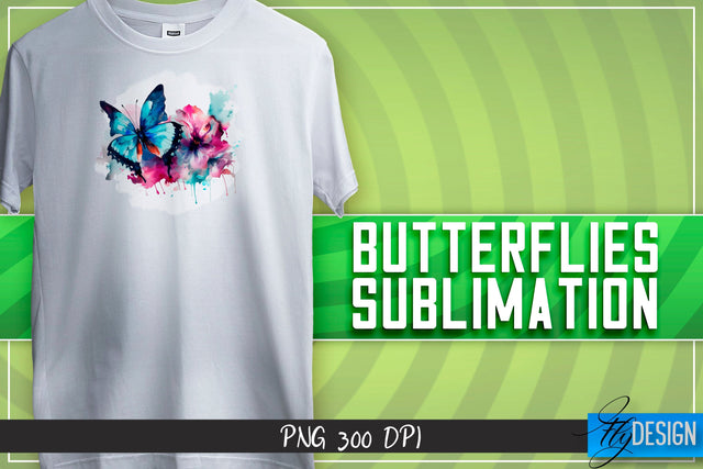 Butterflies Sublimation | Happy Design | T-shirt Design Sublimation Fly Design 