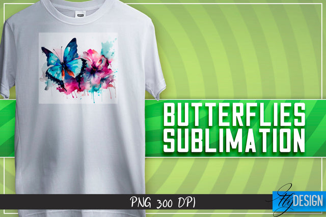 Butterflies Sublimation | Happy Design | T-shirt Design Sublimation Fly Design 