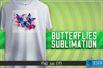 Butterflies Sublimation | Happy Design | T-shirt Design Sublimation Fly Design 