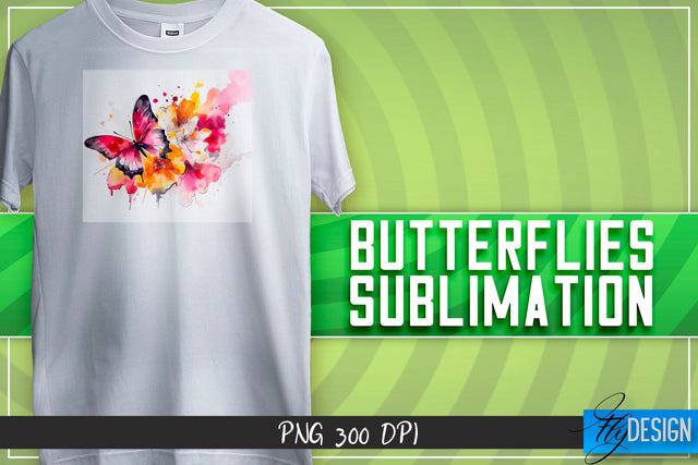 Butterflies Sublimation | Happy Design | T-shirt Design Sublimation Fly Design 