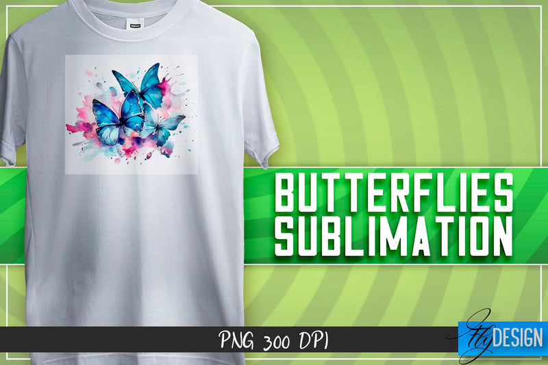 Butterflies Sublimation | Happy Design | T-shirt Design Sublimation Fly Design 