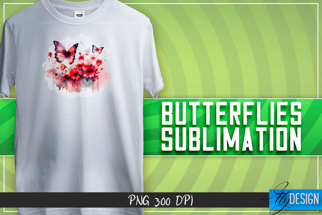 Butterflies Sublimation | Happy Design | T-shirt Design Sublimation Fly Design 