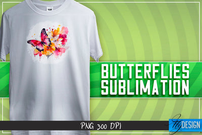 Butterflies Sublimation | Happy Design | T-shirt Design Sublimation Fly Design 