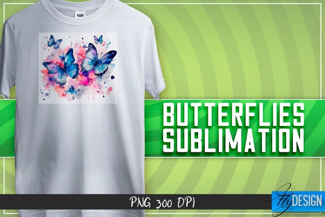 Butterflies Sublimation | Happy Design | T-shirt Design Sublimation Fly Design 