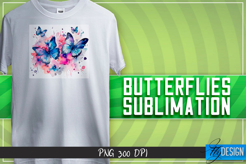 Butterflies Sublimation | Happy Design | T-shirt Design Sublimation Fly Design 