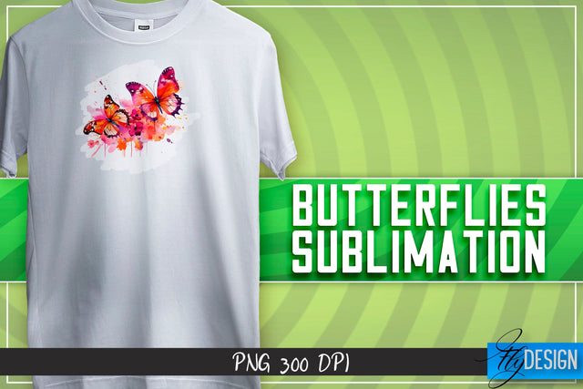 Butterflies Sublimation | Happy Design | T-shirt Design Sublimation Fly Design 