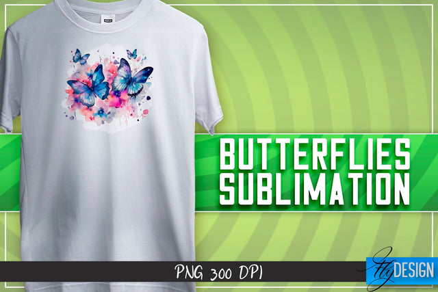 Butterflies Sublimation | Happy Design | T-shirt Design Sublimation Fly Design 