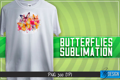 Butterflies Sublimation | Happy Design | T-shirt Design Sublimation Fly Design 