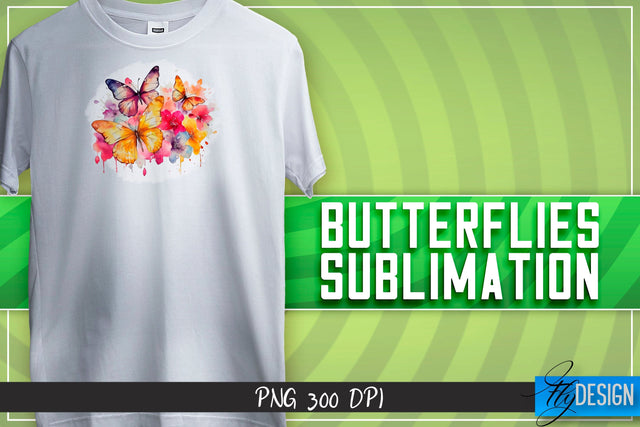 Butterflies Sublimation | Happy Design | T-shirt Design Sublimation Fly Design 
