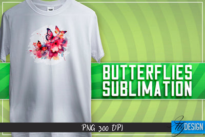 Butterflies Sublimation | Happy Design | T-shirt Design Sublimation Fly Design 